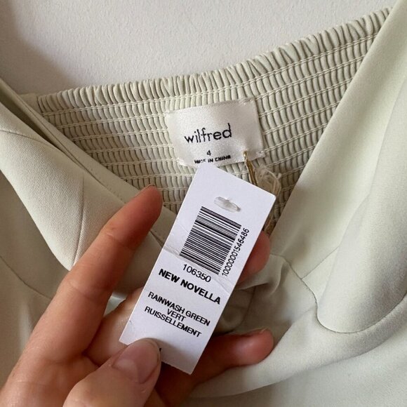 Aritzia Wilfred New Novella Shortsleeve Dress NWT Rainwash Green Size 4 - Picture 5 of 6